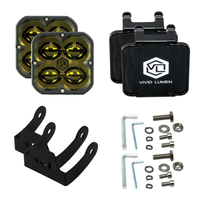 FNG SAE 3 Inch 20W Fog Light Pods Amber DOT/SAE Pair Vivid Lumen