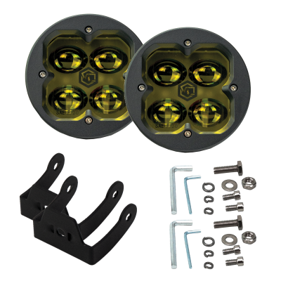 FNG SAE 3 Inch 20W Fog Light Pods With Round Amber DOT/SAE Pair Vivid Lumen