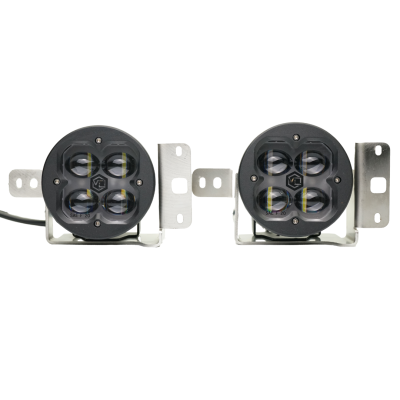 FNG SAE Fog Light Kit Jeep JL White Plastic Bumper Sport 2018+ Vivid Lumen