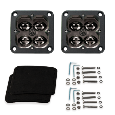 FNG SAE 3 Inch 20W Fog Light Pods With Flush Mount DOT/SAE Pair Vivid Lumen