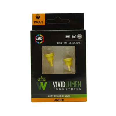 Long Lasting Led Bulbs Miniature 194 Amber Pair Vivid Lumen