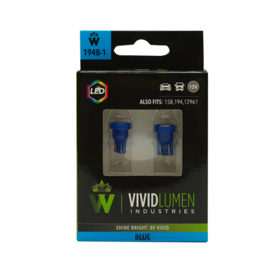 Long Lasting Led Bulbs Miniature 194 Blue Pair Vivid Lumen