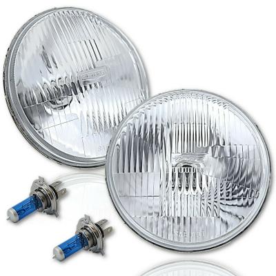 7 Inch Stock H4 Halogen Headlight Super White 12V 55/60W Light Bulb Headlamp Pair Octane Lighting