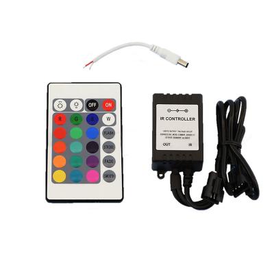 24 Key 16 Color IR Remote Control Controller SMD RGB LED Strip 12V 2-Head Snap Octane Lighting