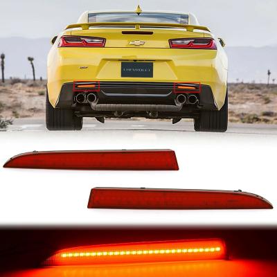 LED Red Rear Bumper Reflector Lenses Lens Pair For 16-18 Chevy Camaro Octane Lighting