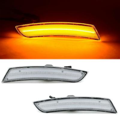 Front Side Amber LED Clear Marker Light Lens Pair Fits 15-17 Cadillac CTS-V Octane Lighting