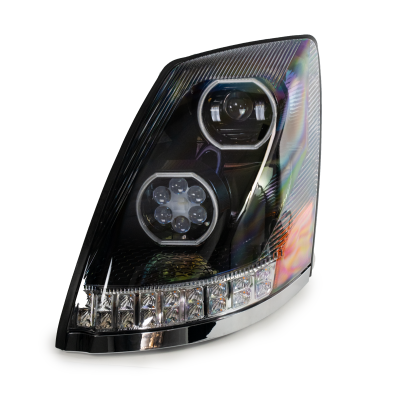 Brilliant Series Volvo VNL Led Headlight Black Driver 2004-2018 Vivid Lumen