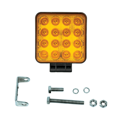 Amber Series Led Work Light 4 Inch Square Flood Amber Vivid Lumen