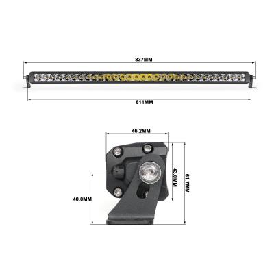 Wired Series 40 Inch Single Row Amber Combo Light Bar Vivid Lumen