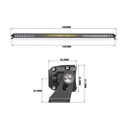 Wired Series 50 Inch Single Row Amber Combo Light Bar Vivid Lumen