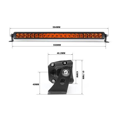 Wired Series 50 Inch Single Row Amber Combo Light Bar Vivid Lumen