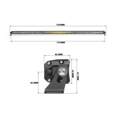Wired Series 50 Inch Single Row Amber Combo Light Bar Vivid Lumen