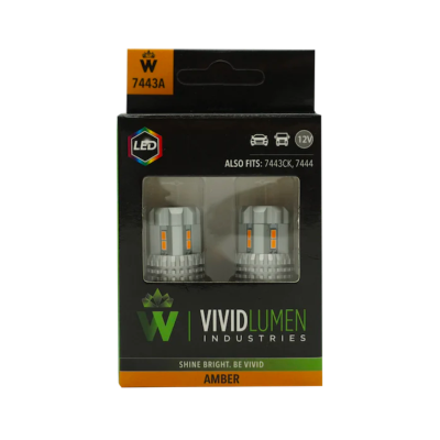 High Output Led Bulbs 7443 Amber Pair Vivid Lumen