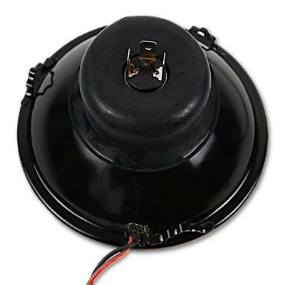 5 3/4 Inch White SMD LED Halo Angel Eye Black Halogen Light Crystal Headlight Pair Octane Lighting