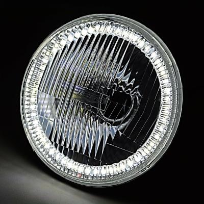 7 Inch SMD White Stock LED Halo Angel Eye H4 Headlamp Headlight Halogen Light Pair Octane Lighting