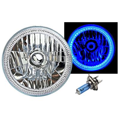7 Inch SMD Blue LED Halo Angel Eyes H4 Headlamp Headlight Halogen Light Bulbs Pair Octane Lighting