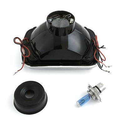 7X6 White LED Halo Projector Halogen Crystal Headlights Angel Eye Light H4 Bulbs Octane Lighting