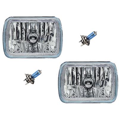 7X6 Inch Amber SMD LED Glass/Metal Headlight Halogen 6K 60w Light Bulb Headlamp Pair Octane Lighting