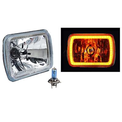 7X6 Inch Amber SMD LED Glass/Metal Headlight Halogen 6K 60w Light Bulb Headlamp Pair Octane Lighting