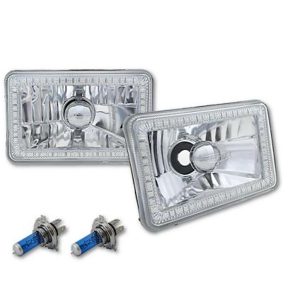 4X6 Red SMD LED Halo Angel Eye Headlight Headlamp 60W Halogen Light Bulbs Pair Octane Lighting