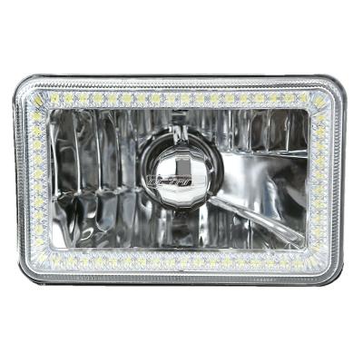 4X6 White SMD LED Halo Angel Eye Headlight Headlamp 60W Halogen Light Bulbs Pair Octane Lighting