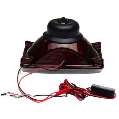 4X6 Inch Red LED COB Halo Crystal Glass/Metal Headlight Light Bulb Headlamp Pair Octane Lighting