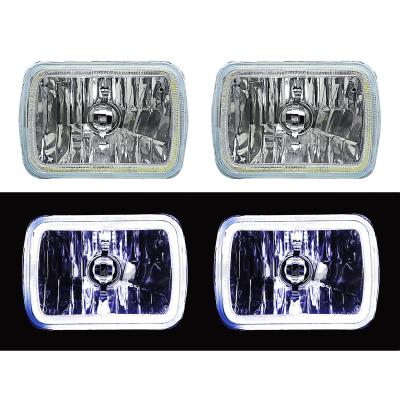 7X6 Inch White COB LED Glass/Metal Headlight 60w H4 Light Bulb Headlamp Pair Octane Lighting