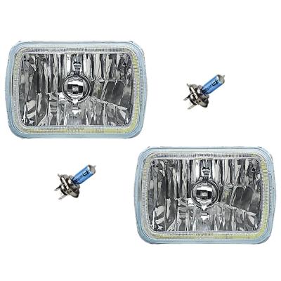 7X6 Inch White COB LED Glass/Metal Headlight 60w H4 Light Bulb Headlamp Pair Octane Lighting