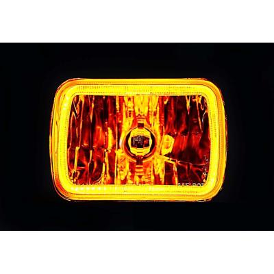 7X6 Inch Amber COB LED Glass/Metal Headlight Halogen Light Bulb Headlamp Pair Octane Lighting