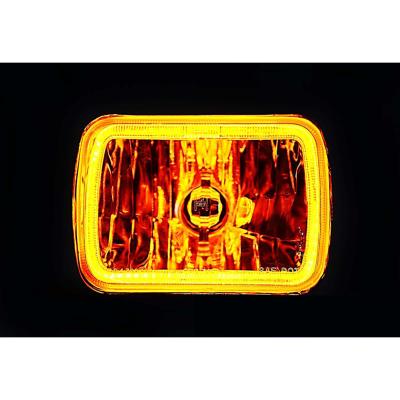7X6 Inch Amber COB LED Glass/Metal Headlight Halogen Light Bulb Headlamp Pair Octane Lighting