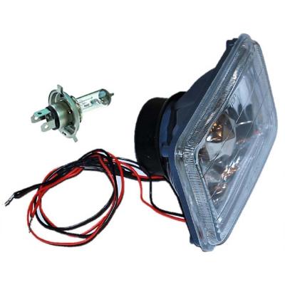 4X6 Amber LED Halo Angel Eye Halogen Headlight Headlamp Bulbs Crystal Clear Pair Octane Lighting