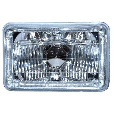 4X6 Amber LED Halo Angel Eye Halogen Headlight Headlamp Bulbs Crystal Clear Pair Octane Lighting