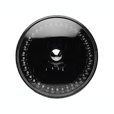 7 Inch Black Headlight White LED SC Halo Angel Eye Headlamp 6K LED Light Bulb Pair Octane Lighting