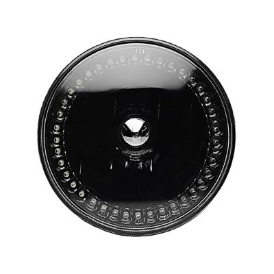 7 Inch Black Halogen Headlight White LED SC Halo Angel Eye Headlamp Light Bulb Pair Octane Lighting