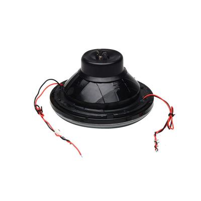 7 Inch Black Halogen Headlight White LED SC Halo Angel Eye Headlamp Light Bulb Pair Octane Lighting