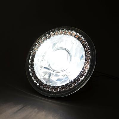 7 Inch Halogen White SC LED Halo Angel Eye Projector Headlight Light Lamp Bulb Pair Octane Lighting