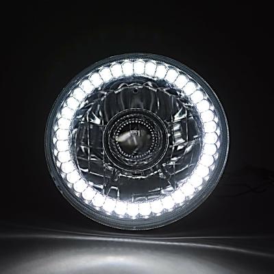 7 Inch Halogen White SC LED Halo Angel Eye Projector Headlight Light Lamp Bulb Pair Octane Lighting