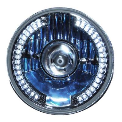 7 Inch Halogen White LED Halo Angel Eyes Projector Headlight Headlamp H4 Bulbs Pair Octane Lighting