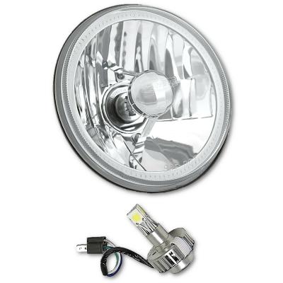 5 3/4 Red COB LED Halo Angel Eye Crystal Clear Headlamp 6k LED Light Bulb Pair Octane Lighting