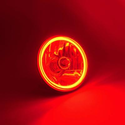 5 3/4 Red COB LED Halo Angel Eye Crystal Clear Headlamp 6k LED Light Bulb Pair Octane Lighting