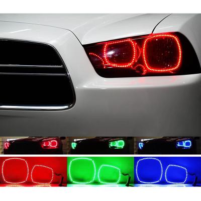 Multi-Color Changing LED RGB Headlight Halo Ring Set For 11-14 Dodge Charger Octane Lighting