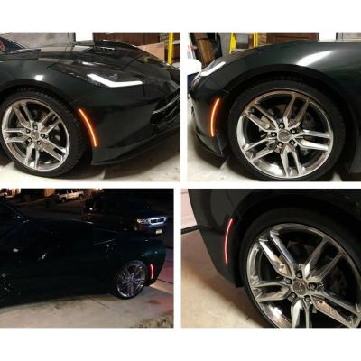 Smoked Front and Rear LED Side Marker Light Lens Set For 14-19 C7 Corvette Octane Lighting