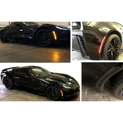 Smoked Front and Rear LED Side Marker Light Lens Set For 14-19 C7 Corvette Octane Lighting