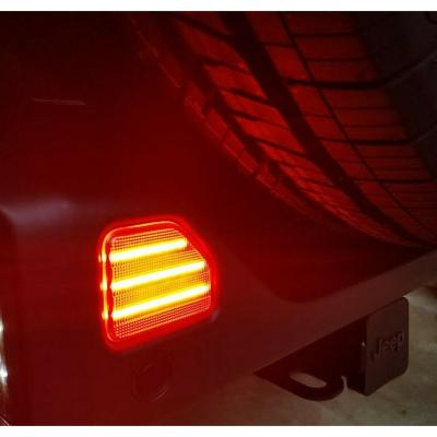 Smoked Lens Red LED Rear Bumper Reflector Light Pair For 18-20 Jeep Wrangler Octane Lighting