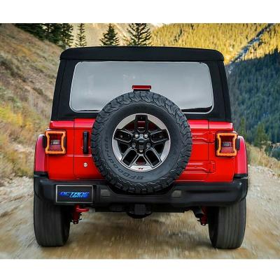 Smoked Lens Red LED Rear Bumper Reflector Light Pair For 18-20 Jeep Wrangler Octane Lighting