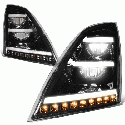 Brilliant Series Volvo VNL VNR Led Headlight Black Passenger 2018+ Vivid Lumen