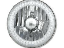 5 3/4 Inch SMD Blue LED Halo Halogen Bulb Headlight Angel Eye Crystal Clear Pair Octane Lighting