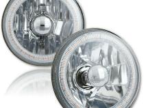 5 3/4 Inch SMD Pink LED Halo Angel Eye Halogen 60/55w Crystal Clear Headlight Pair Octane Lighting