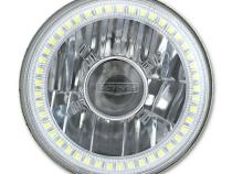 5 3/4 Inch Projector SMD White LED Halo Halogen Bulb Crystal Headlight Angel Eye Pair Octane Lighting
