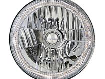 7 Inch SMD Purple LED Halo Angel Eyes H4 Headlamp Headlight Halogen Light Bulbs Pair Octane Lighting